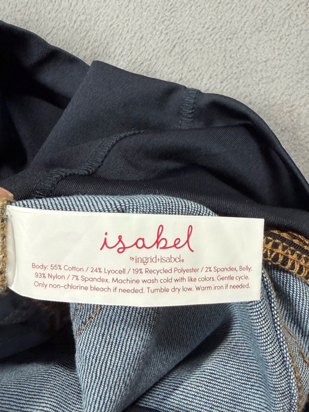 Isabel by Ingrid + Isabel Maternity Blue Jeans with Black Stretch Waistband - Picture 6 of 8